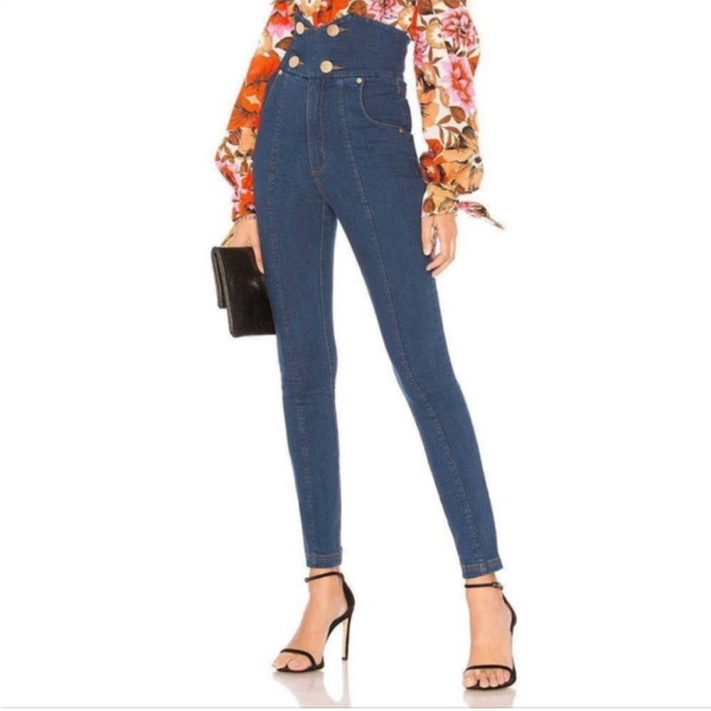 ALICE MCCALL Shut The Front J'Adore Jeans ultra high rise skinny buttons size 2
